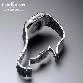 Bell&Ross 柏莱士瑞士表机械手表自动腕表都市商务男士款轻奢风黑色 BR05A-BL-ST/SST