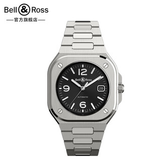 Bell&Ross 柏莱士瑞士表机械手表自动腕表都市商务男士款轻奢风黑色 BR05A-BL-ST/SST