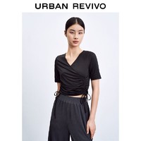 URBAN REVIVO 女士系带短袖T恤 WG21S4ME2000