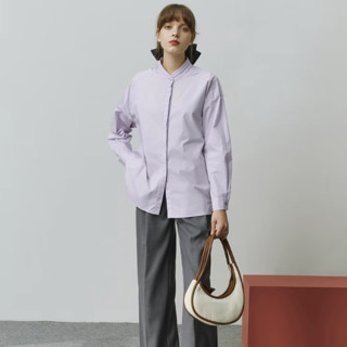 FANSILANEN 范思蓝恩 女士长袖衬衫 22FS3216 淡紫色 XL