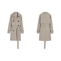 DUIBAI 对白 女士短款风衣 9DF014 卡其色 S