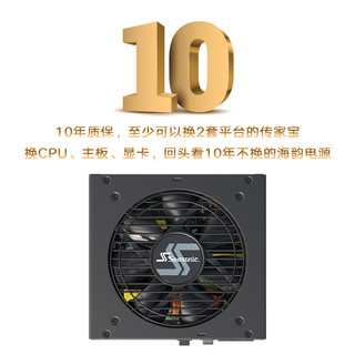 Seasonic 海韵 FOCUS GX1000 1000W金牌全模组电源支持4090日系电容自动启停 FOCUS 黑色金牌全模组 GX-750 750W