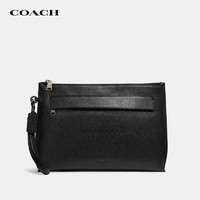 COACH 蔻驰 奢侈品 男士中号手拿包皮质黑色 F28614 BLK