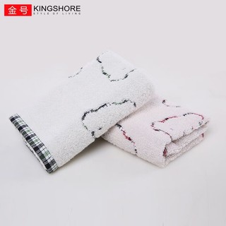 KINGSHORE 金号 纯棉无捻提缎毛巾4条提花卡通情侣柔软吸水洗脸面巾78*34cm 95g