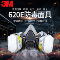 3M 防护面具620E 防毒面具面罩6200+6001套装 防化工喷漆防尘7件套