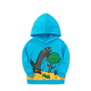 balabala 巴拉巴拉 男童连帽卫衣 201321121102-80124 宫西达也IP款 海洋蓝 100码