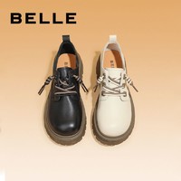 抖音超值购：BeLLE 百丽 牛津鞋2022冬季鞋子新款小皮鞋女丑萌真皮单鞋B0936DM2