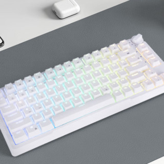 ROYAL KLUDGE H81 81键 2.4G蓝牙 多模无线机械键盘 白色 青瓷轴 RGB