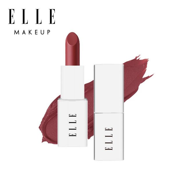 ELLE MAKEUP ELLE焦点哑光唇膏口红新色雾面淡妆不易掉色346焦糖奶杏自然修饰