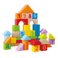 Hape 儿童数字几何积木玩具 40块
