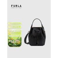 FURLA 芙拉 奢侈品MIASTELLA系列拼接单肩斜挎小号水桶包WB00353 黑色