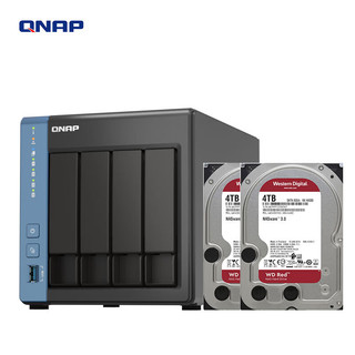 QNAP 威联通 TS-416四盘位四核心4G内存高性价比nas私有云网络存储服务器磁盘阵列云存储（含希捷酷狼4T*2)