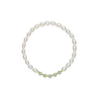 gN pearl 京润珍珠 3136043570117 晴许925银镀金珍珠宝石手串 17cm