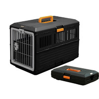 IRIS 爱丽思 宠物航空箱外出箱子托运箱旅行箱运输便携可折叠 FC550 黑/橙