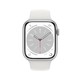 Apple 苹果 Watch Series 8 智能手表GPS款45毫米银色铝金属表壳白色运动型表带MP6N3CH/A
