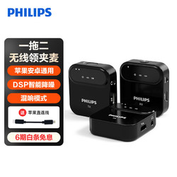 PHILIPS 飞利浦 DLM3538C 无线麦克风一拖二 黑色