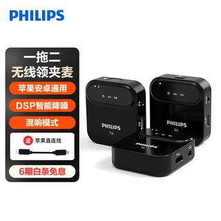 PHILIPS 飞利浦 DLM3538C 无线麦克风一拖二 黑色