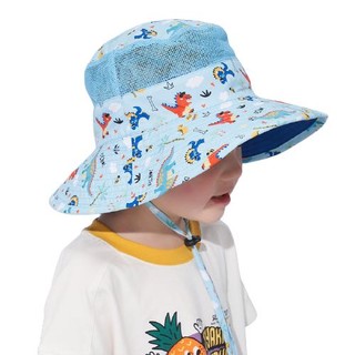 kocotree kk树 KQ17653 儿童太阳帽 网眼款 蓝色恐龙 M