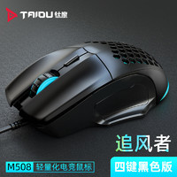 TAIDU 钛度 M508追风者有线游戏洞洞轻量化入门级电竞鼠标呼吸灯1600DPI 四键款（无侧键版）