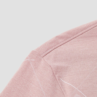 HLA 海澜之家 男女款圆领短袖T恤 HNTBJ2D005A 粉红花纹 M