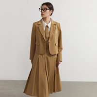 独束 女装学院风减龄西装时尚文艺复古春季新款外套