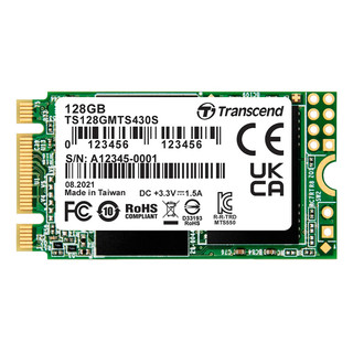 创见(Transcend) 128G SSD固态硬盘 MTS430S系列 M.2 NGFF2242 SATA协议 台式机笔记本硬盘（TS128GMTS430S）