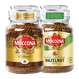 88VIP：Moccona 摩可纳 冷萃冻干咖啡组合装 深度烘焙100g+榛果风味95g