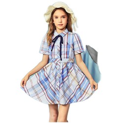HAZZYS 哈吉斯 女童短袖设计格子裙 糖心粉 105cm