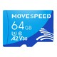 移动端、PLUS会员、有券的上：MOVE SPEED 移速 YSTFT300 MicroSD存储卡 64GB（V30、U3、A2）
