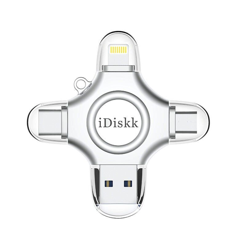 iDiskk U018 旗舰版 USB3.0 U盘 银色 micro-USB/Type-C/苹果lightning接口