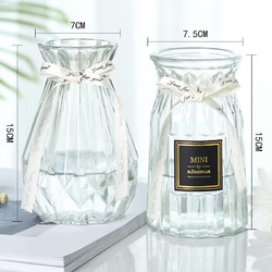 LISM 透明玻璃花瓶客厅装饰摆件 2个