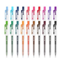 KACO得宝彩色按动中性笔大容量黑色0.5彩虹水笔手账果汁笔