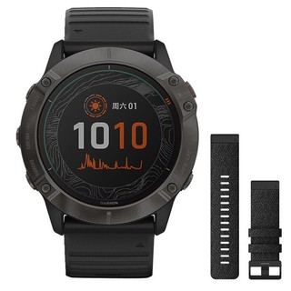 GARMIN 佳明 Fenix 6X Pro 运动手表+黑色尼龙表带 黑色 47mm DLC太阳能版