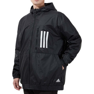 adidas 阿迪达斯 M W.N.D. Jkt PB 男子运动夹克 H42037 黑色 XXXL