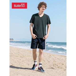 Baleno 班尼路 短袖纯色T恤 深墨绿V.领2701 L