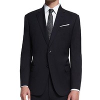 ARMANI G-Line New Basic Two-Piece Wool Suit, Navy