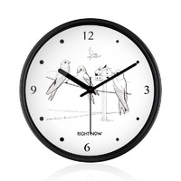 Hense 汉时 现代简约挂钟客厅办公室时尚创意挂钟个性时钟家用石英钟表RW012黑色12英寸