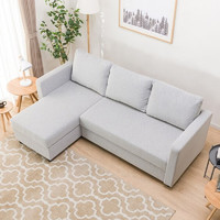 会员专享：NITORI 宜得利 多功能折叠沙发床 L型 灰色