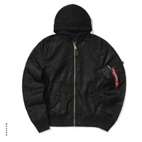 ALPHA INDUSTRIES 连帽飞行员夹克 A5XJKJL48026GBKX