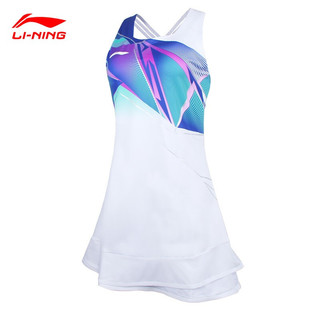 LI-NING 李宁 2023新李宁羽毛球裤裙假两件球服大赛服女连衣裙带安全裤ASKS824