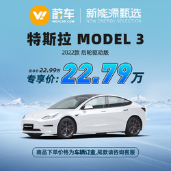 TESLA 特斯拉 Model 3 2022款 后轮驱动版新车新能源汽车【车辆订金】