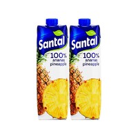 SunCo 圣可 圣涛（SANTAL）帕玛拉特100%菠萝汁1L*2瓶意大利进口果汁饮料果蔬汁 休闲 下午茶