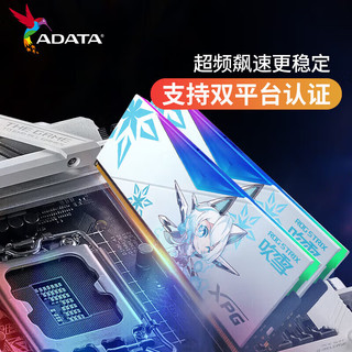 ADATA 威刚 龙耀 吹雪联名版 DDR5 6000MHz 台式机内存条 64GB（32G*2）RGB套条