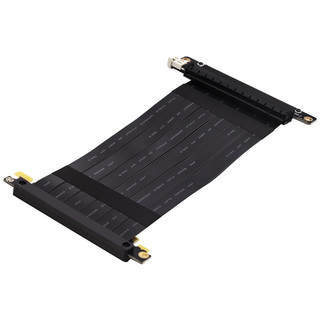 超频三（PCCOOLER）显卡延长线 转接线PCIE3.0 16X（线长185mm）双反防干扰 黑色显卡延长线PCIE4.0
