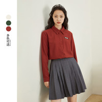 秋冬新款女时尚百搭复古外穿百搭长袖衬衣上衣