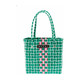 MARNI 女士徽标logo绿色编织手提包托特包