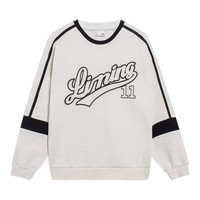 LI-NING 李宁 中性运动卫衣 AWDT335-1 花灰瓦灰色 XS