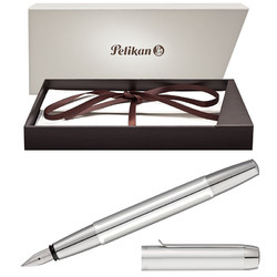 Pelikan 百利金 钢笔 Pura系列 P40 银色 F尖 单支礼盒装