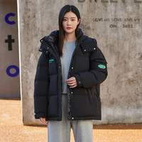 TANBOER 坦博尔 短款工装羽绒服女士时尚撞色休闲加厚冬季韩版外套