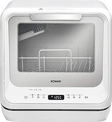 Bomann TSG 5701 迷你洗碗機,帶或不帶水連接,5 個程序,5 升水箱和內部照明,2 個噴霧級別,白色